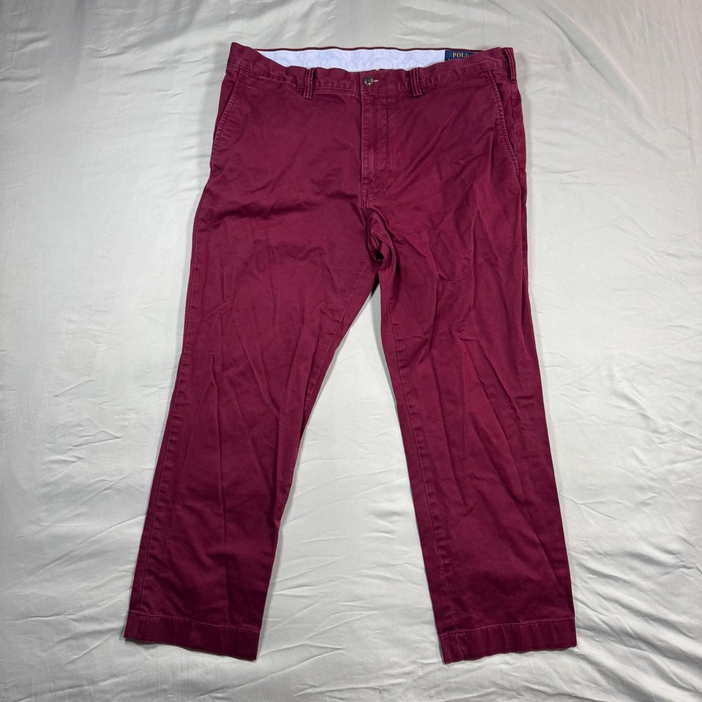 Polo Ralph Lauren Stretch Slim Fit Chino Pants Mens 36x32 (36x25) Burgundy